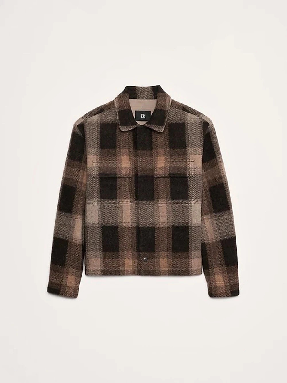 Banana Republic Plaid Shirt Jacket Brown & Black Medium